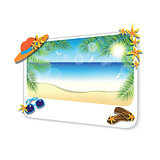 Picture of the sand beach landscape on white background.