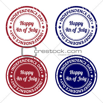Independence day rubber stamps