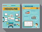 set of magazine cover , flyer, brochure flat design templates