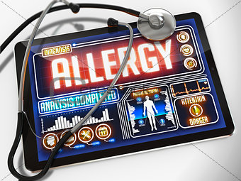 Allergy on the Display of Medical Tablet.