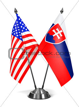USA and Slovakia - Miniature Flags.