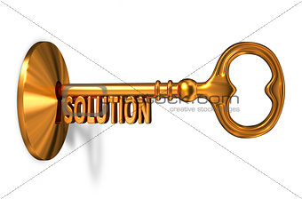 Solution - Golden Key is Inserted into the Keyhole.