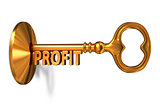 Profit - Golden Key is Inserted into the Keyhole.