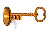 Audit - Golden Key is Inserted into the Keyhole.