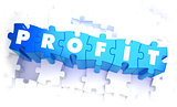 Profit - Word in Blue Color on Volume  Puzzle.