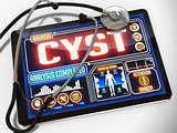 Cyst on the Display of Medical Tablet.