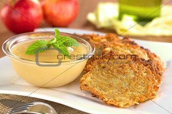 Apple Sauce and Potato Fritters