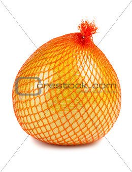 The pomelo fruit wrapped in plastic reticle