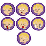 badges with manga faces 2