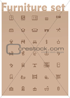 Vector domestic furniture icon set