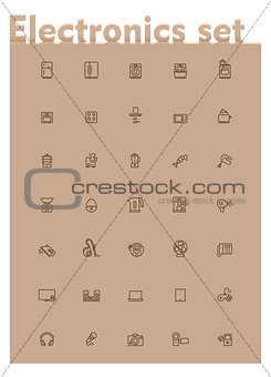 Vector domestic electronics icon set