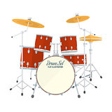 color flat style vector drum set