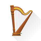 color flat style vector pedal harp