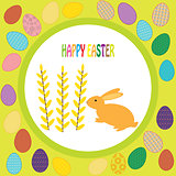 colorful background with rabbit and font