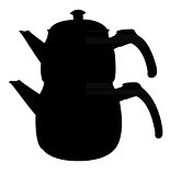 tea pot silhouette vector