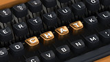 Typewriter buttons with chat word