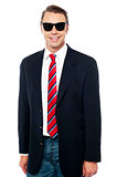 Trendy business consultant wearing sunglasses