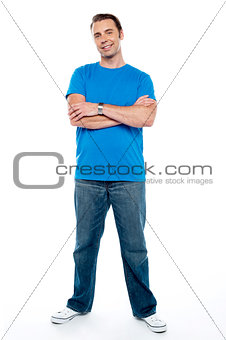 Full length picture of a young casual man