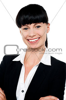 Image of young confident smiling businesswoman