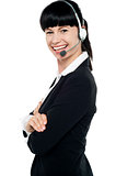 Friendly female telephone operator at your service