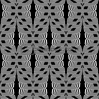 Design seamless monochrome wave striped pattern