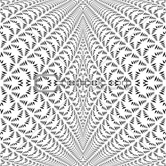 Design symmetric lacy diagonal warped pattern