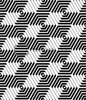 Hexagons and diamonds pattern. Seamless geometric texture. 