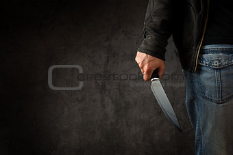 Criminal with large sharp knife