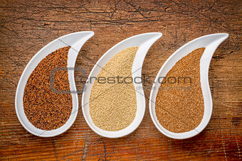kaniwa, amaranth and teff grain