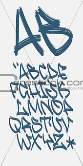 Graffiti font - Marker - Vector alphabet