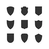 Shield frames simple icons set