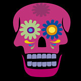 colored pink skull