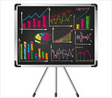 Financial charts on the flip chart