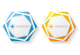 Abstract hexagon shape vector sticker