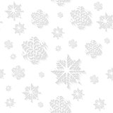White snowflakes vector seamless background