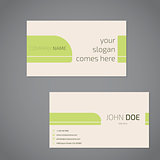Simplistic business card design with slogan