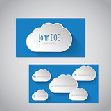 Modern business card with clouds