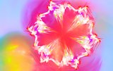 Snowflake that looks like spring flower. Fractal art graphics.