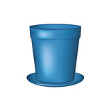 Empty flowerpot in blue design
