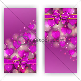 Festive background with hearts, bokeh