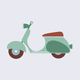 Vintage scooter on a neutral background