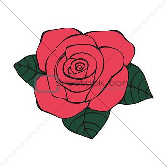 Rose in tattoo style