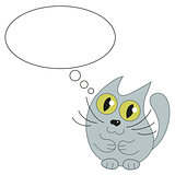 Cute cat and speech bubble for text