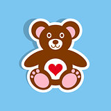 Teddy bear icon with heart