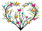 heart tree with butterflies