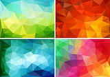 abstract low poly backgrounds, vector set