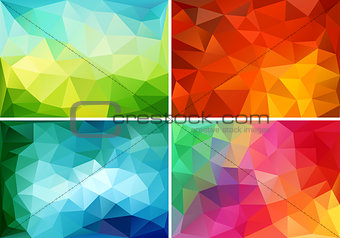 abstract low poly backgrounds, vector set