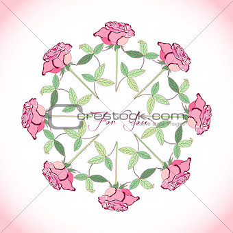 Ornamental round with rose