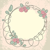 Floral doodle frame with space for text. 