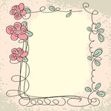 Floral frame with doodle elements